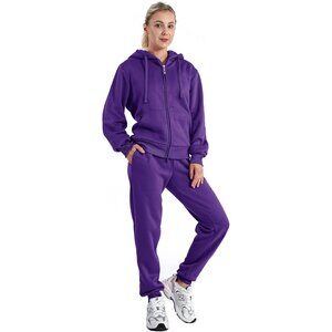 Comfortable Sherpa Lined Women’s Hoodie and Jogger Suit - Perfect for Winter